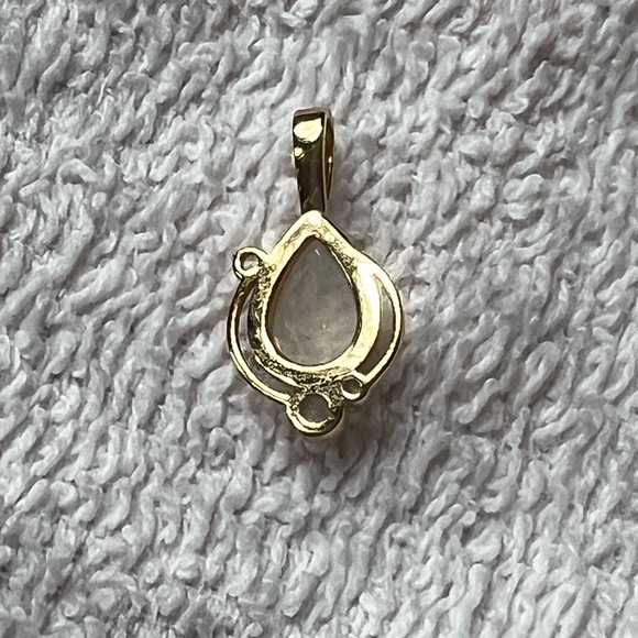 Awe Inspired 14k Yellow Gold Vermeil and Moonstone Astral Amulet w/ White Topaz - Picture 4 of 4